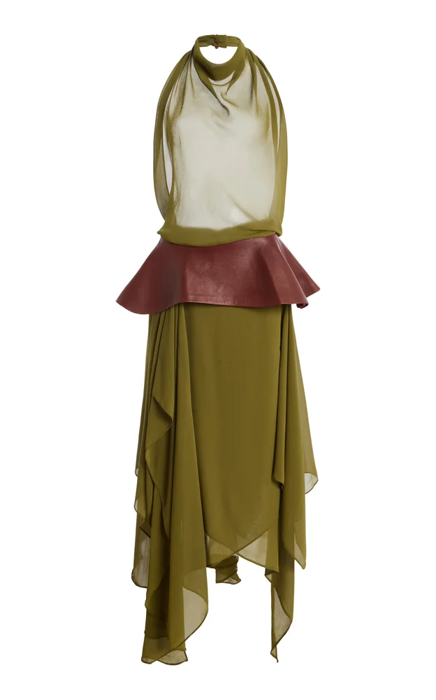 Exclusive The Scarf Belted Chiffon Midi Dress