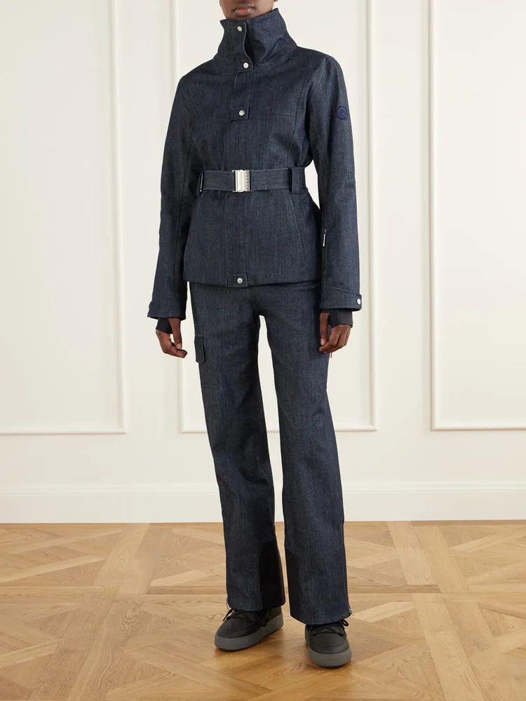 Zurs denim-effect shell straight-leg ski pants