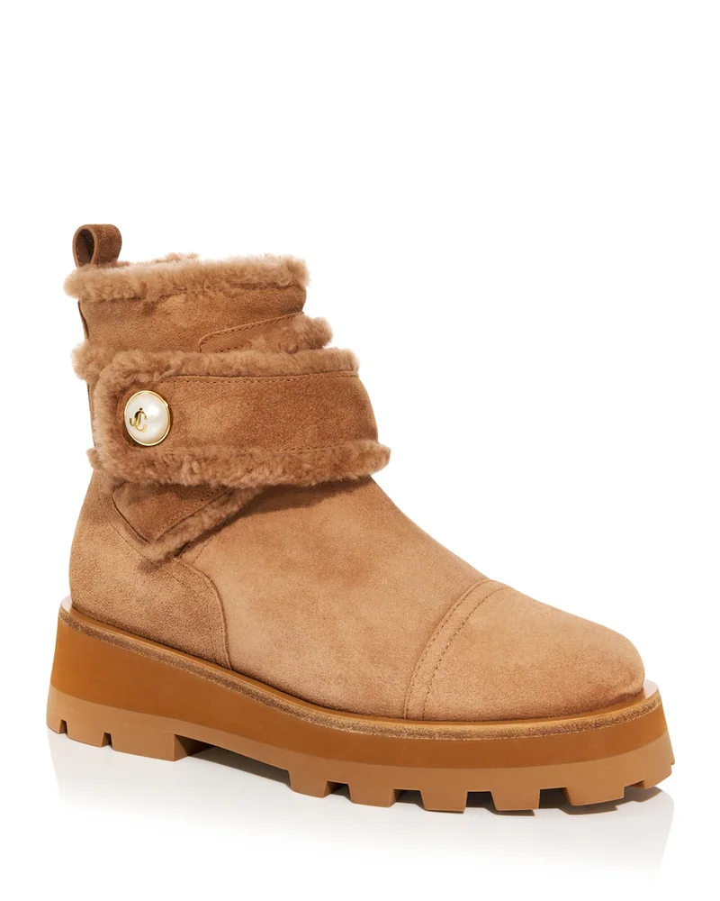 Meena Shearling Trim Booties