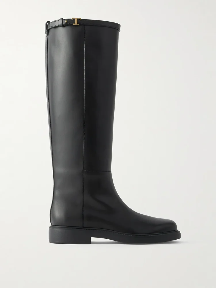 Gomma embellished leather knee boots