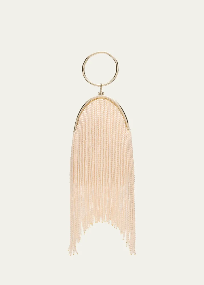 Raindrops Pearly Fringe Top-Handle Bag