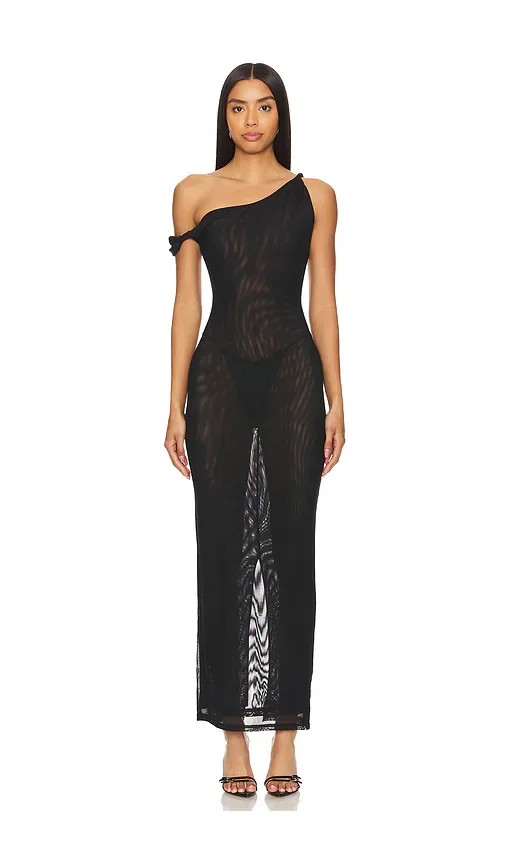 Mesh Twist Maxi Dress Good American