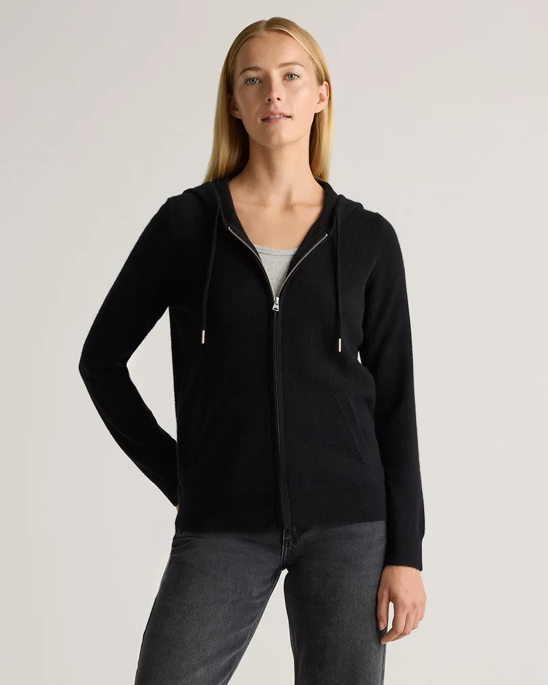Cashmere Zip Hoodie | Quince in Black