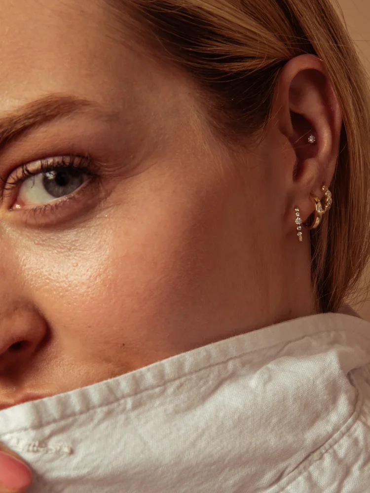 wide hoop with diamond