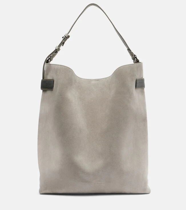 Essence Monili Large suede tote bag