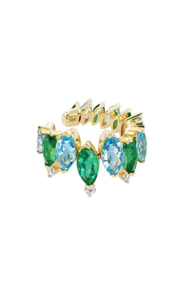 Pollack 18K Yellow Gold Multi-Stone Ear Cuff