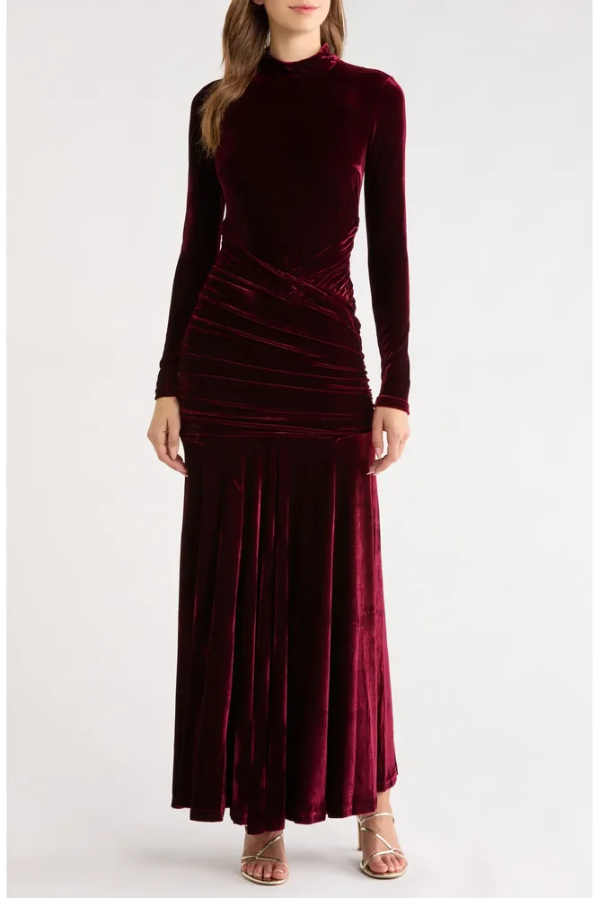 Korina Long Sleeve Velvet Gown
