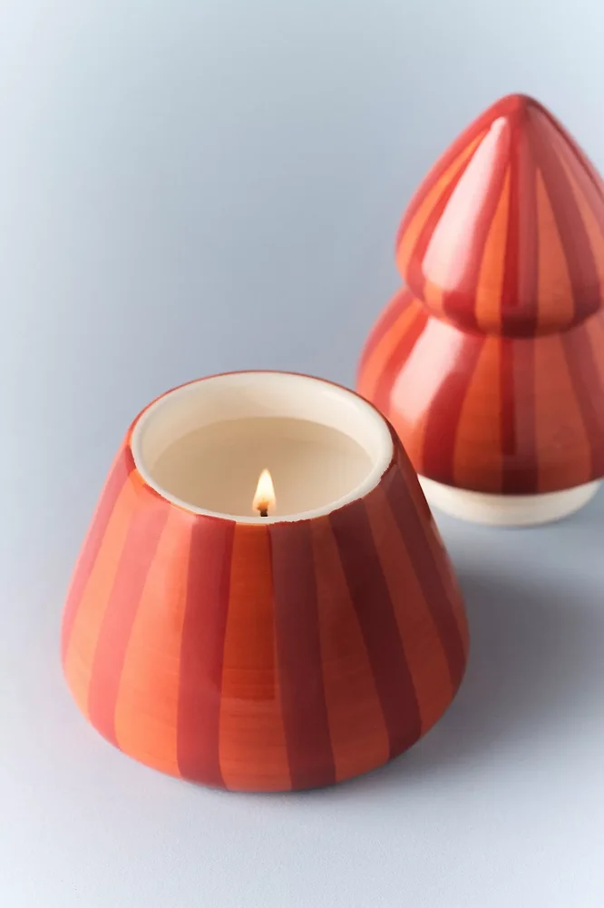 Gourmand Spiced Apple Figural Tree Ceramic Candle