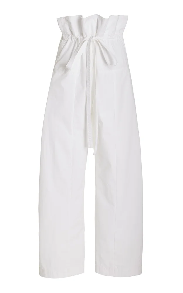 Drawstring Cotton Fisherman Pants