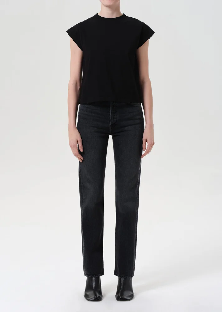 90's Pinch Waist High Rise Straight Long (Weightless Stretch) in Radius