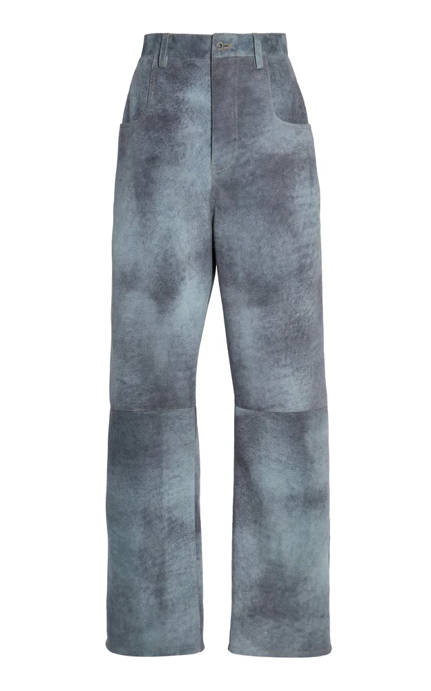 Relaxed Suede Wide-Leg Pants