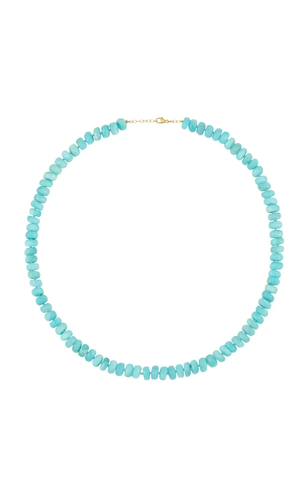 14K Yellow Gold Amazonite Crystal Necklace