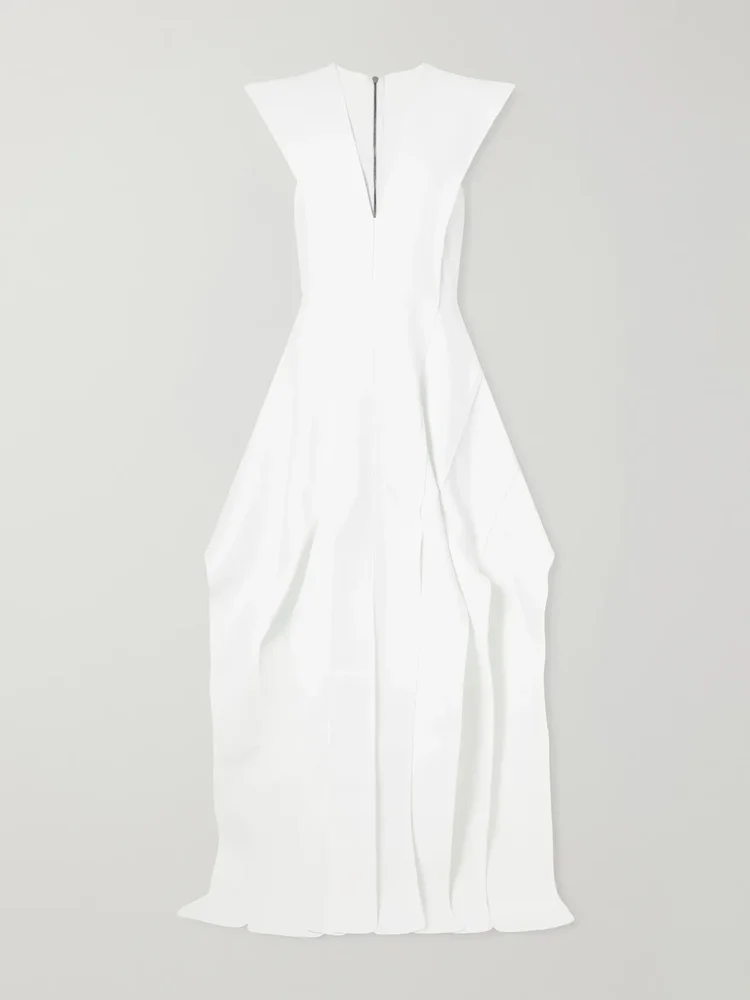 Acumen paneled crepe gown