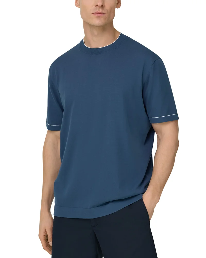 Cotton Crepe Knit T-Shirt