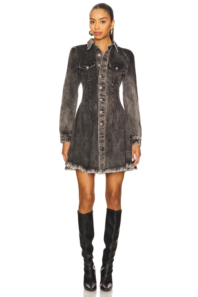 Long Sleeve Mini Shirt Dress