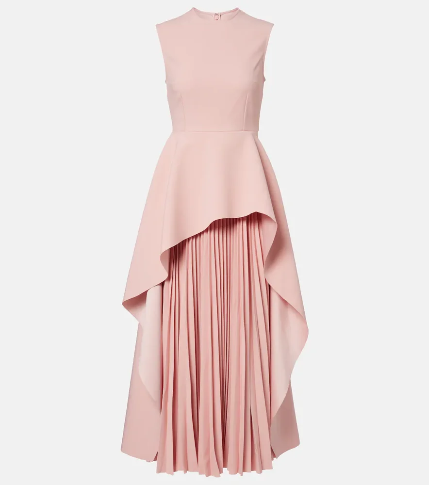 Severny pleated layered midi dress