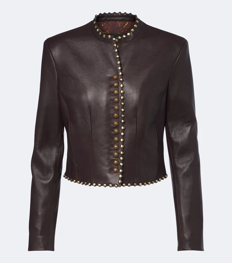 Studded leather jacket