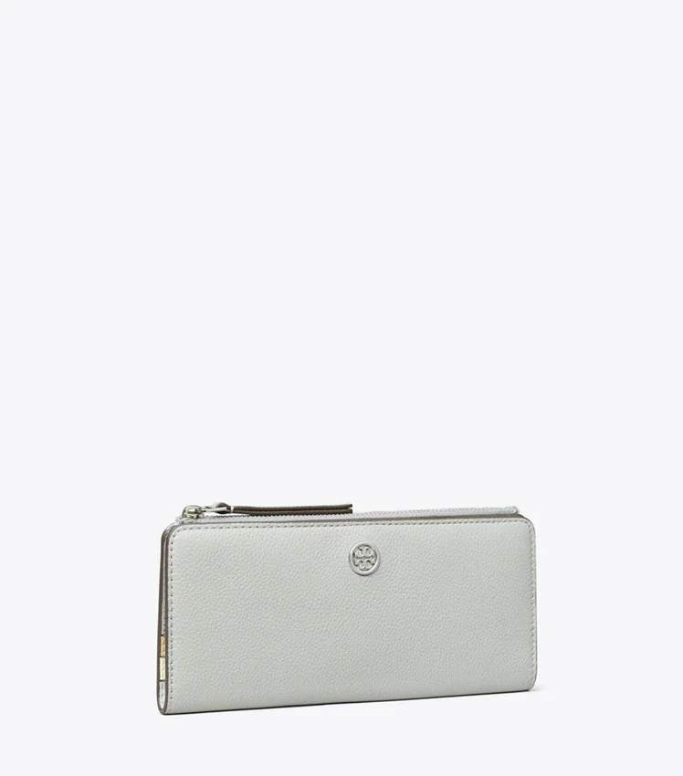 Robinson Pebbled Zip Slim Wallet (Light Granite)