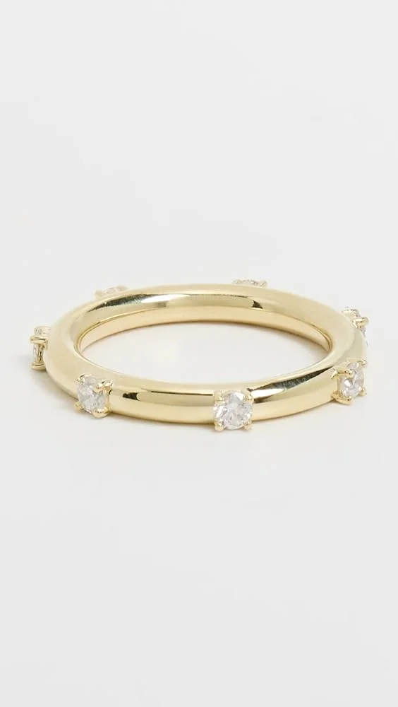 18k Gold Polka Dot Diamond Ring