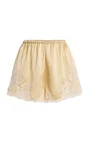 Eri Lace-Trimmed Satin Shorts