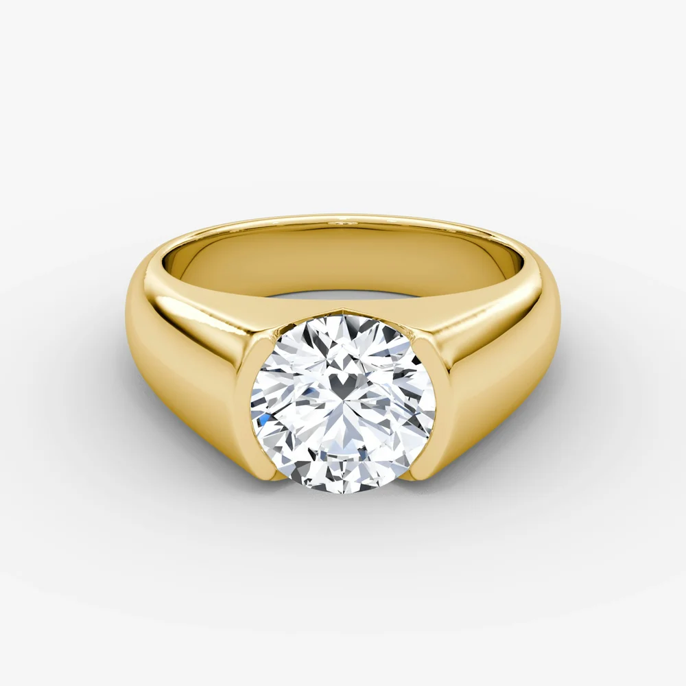 Statement Signet Ring, Round Brilliant