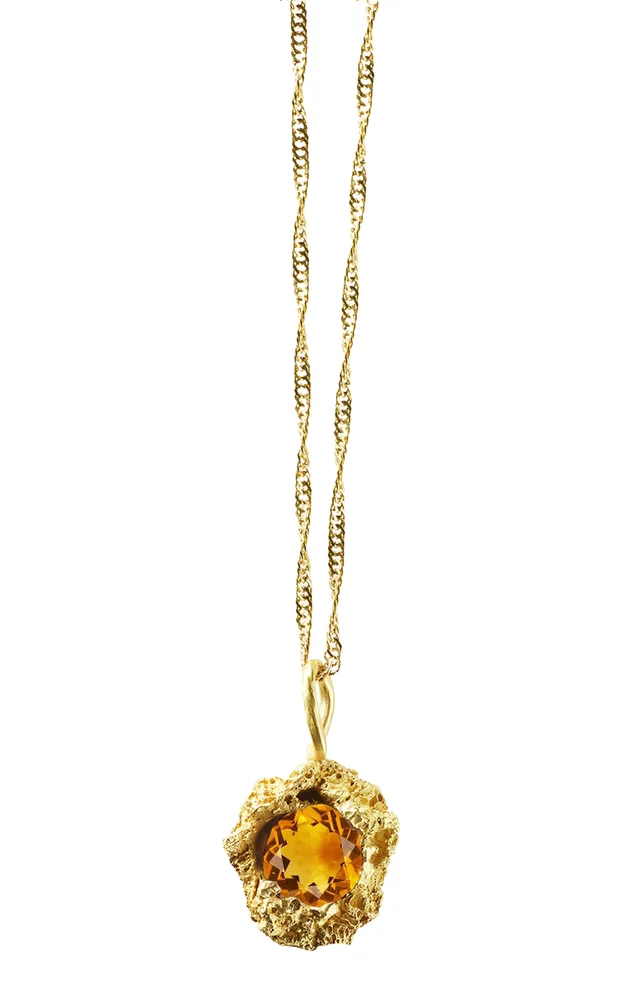 18k Yellow Gold Muse Citrin Big Necklace