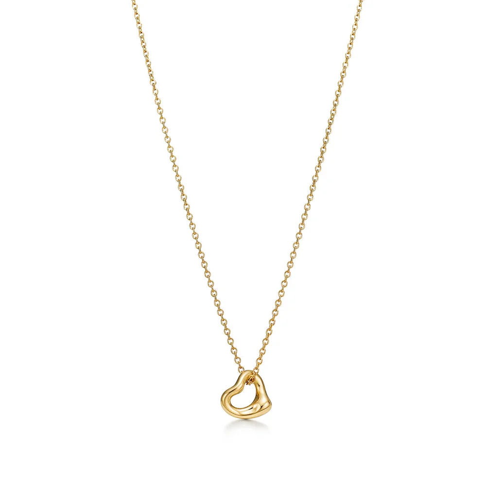 Elsa Peretti Open Heart Pendant in Yellow Gold, 7 mm