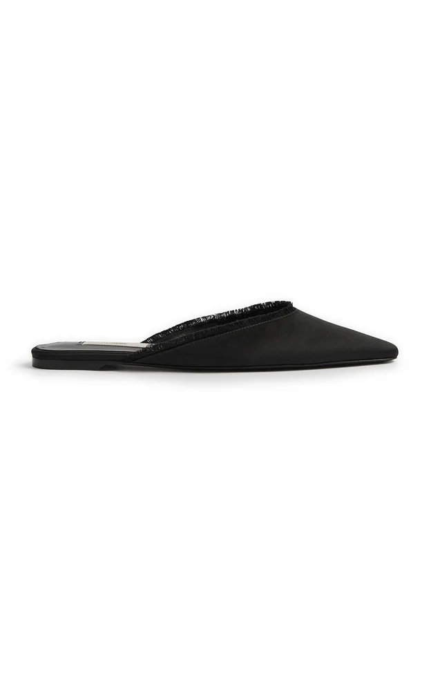 Frayed Satin Lounge Slippers