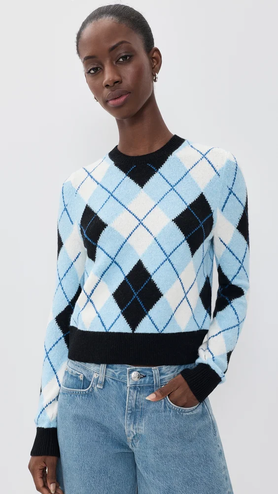 Carolee Crewneck Argyle Sweater
