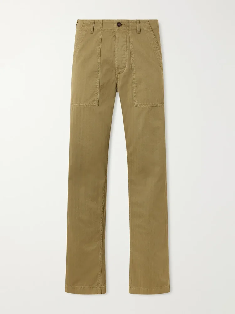 Newfatigue Straight-Leg Cotton-Herringbone Trousers