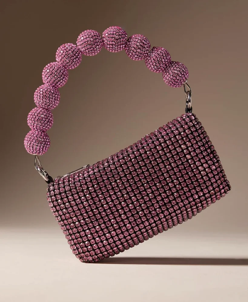 BTB Los Angeles Marbella Pink Crystal Clutch