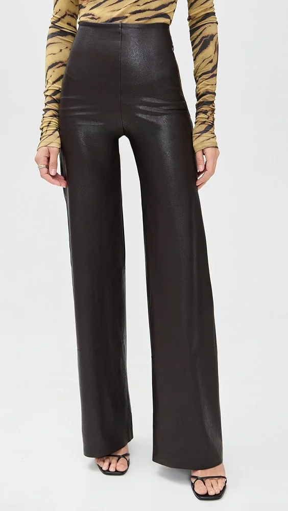 Faux Leather Wide Leg Pants