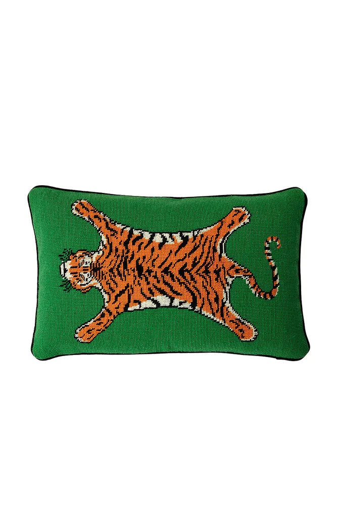 Tiger Needlepoint Pillow
