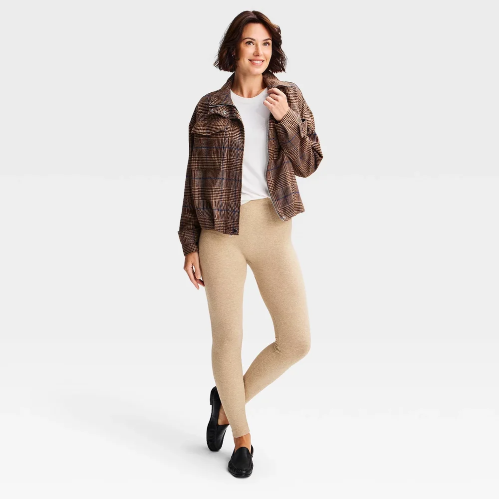 Cotton Blend Seamless Fleece Lined Leggings