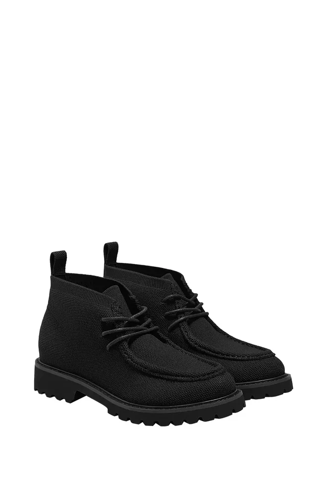 Francis Round-Toe Lug Sole Ankle Boots