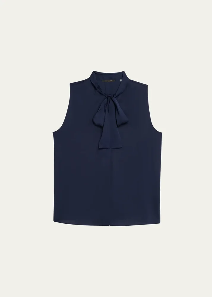 Ives Sleeveless Tie-Neck Blouse