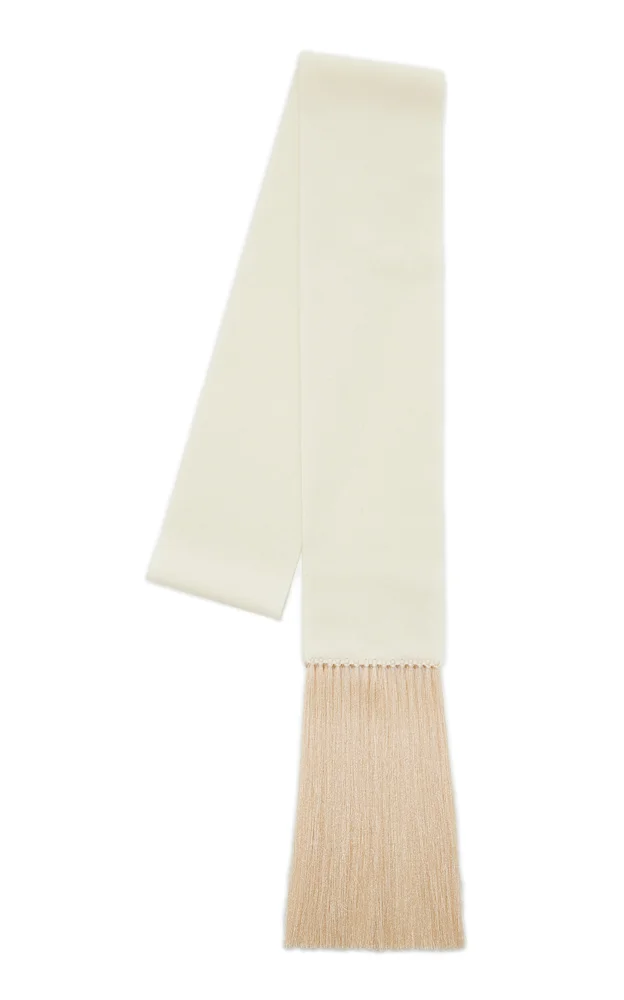 Exclusive Brisa Slim Fringed Wool-Cashmere Scarf