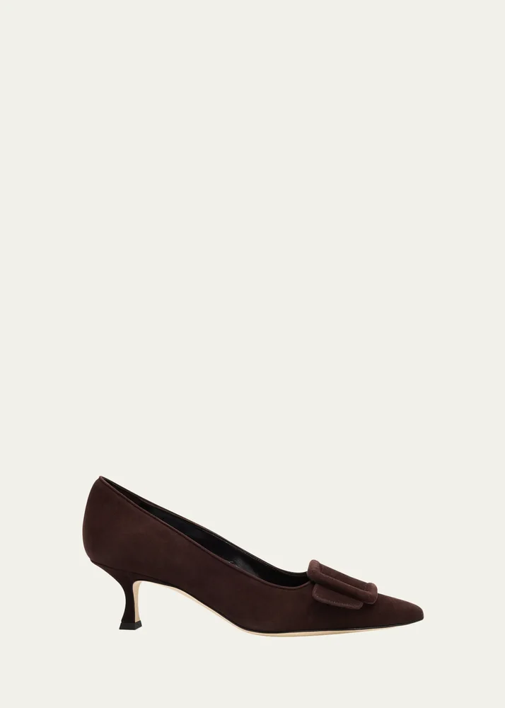 Maysale Suede Buckle Pumps