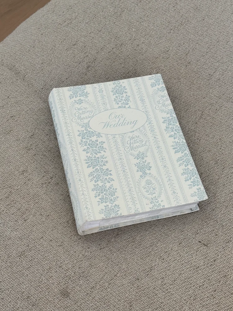 Vintage print wedding photo album