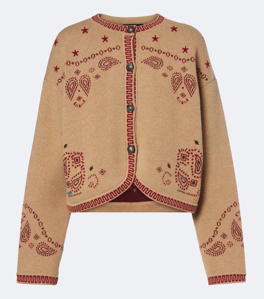 Bandana Jacquard Wool And Cashmere Cardigan