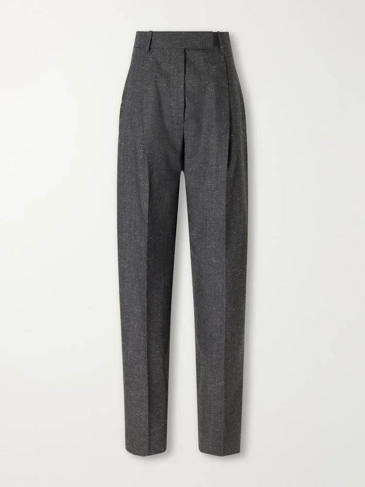 Daria pleated wool-blend tapered pants