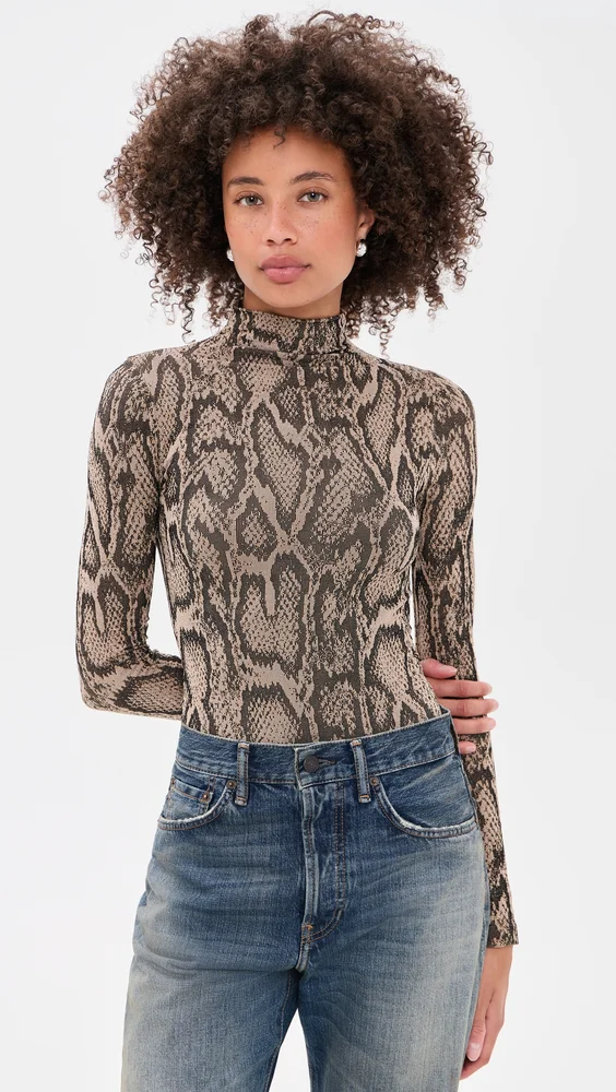 Shimmering Python Thong Bodysuit