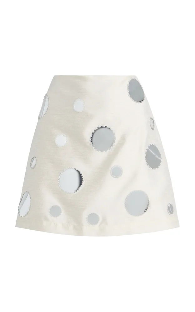 Exclusive La Isla Sequined Dupioni Mini Skirt
