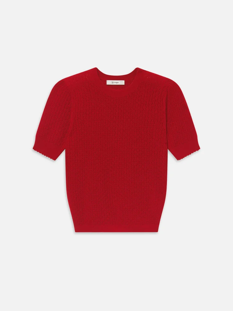 The Gathered Honeycomb Sweater -- Paprika
