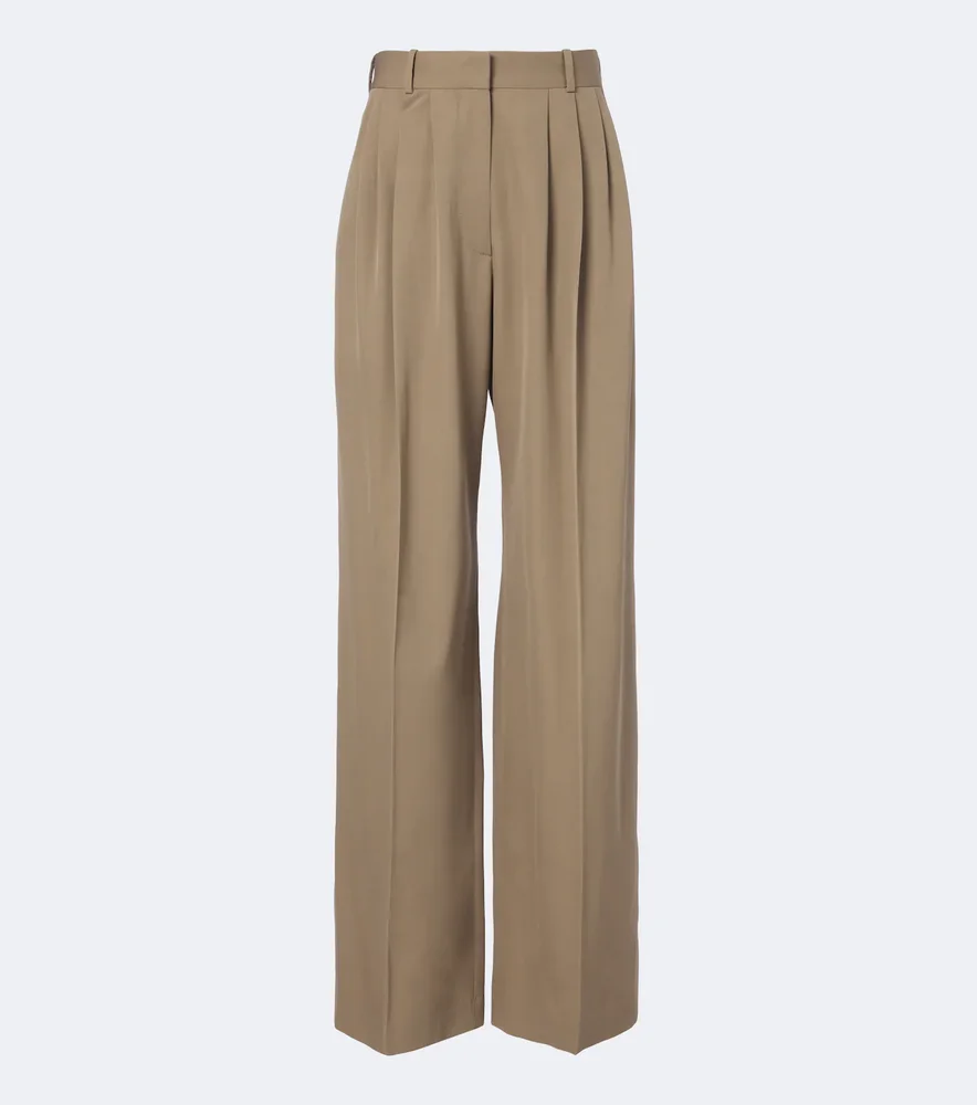 Daniela pleated wool wide-leg pants