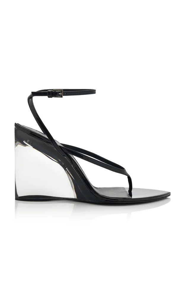 Invisible Patent Leather Thong Sandals