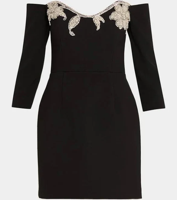 Rebecca Vallance Women's Ellerie Off-Shoulder Floral Diamante Mini Dress