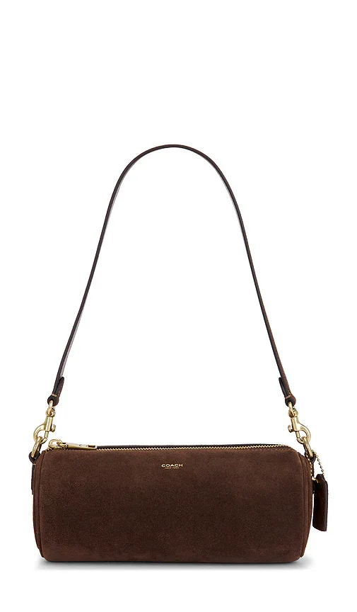 Suede Barrel Bag