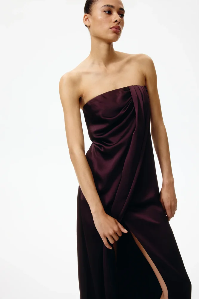 Satin Bandeau Dress