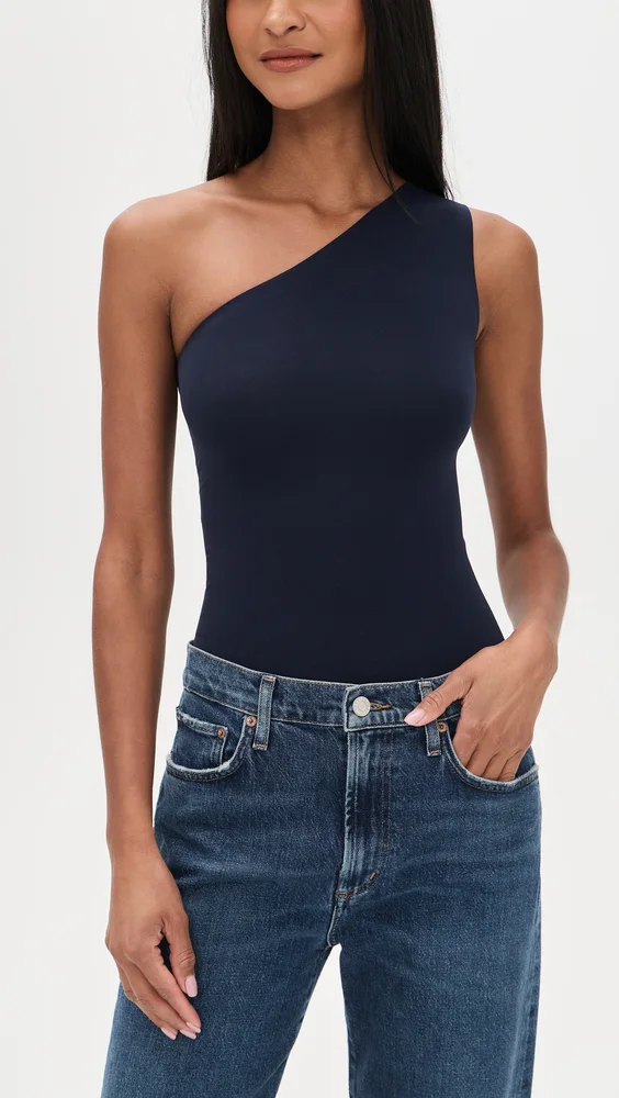 Ballet One-Shoulder Thong Bodysuit